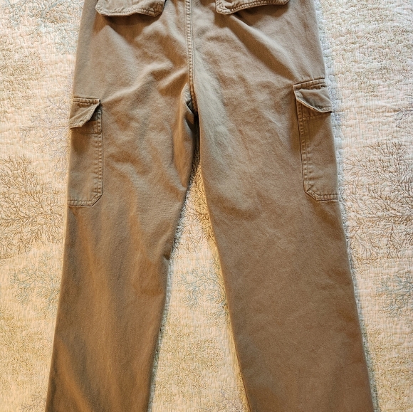 Zara Women's Olive Green Wide Leg Cargo Pants - 8 - Picture 3 of 4